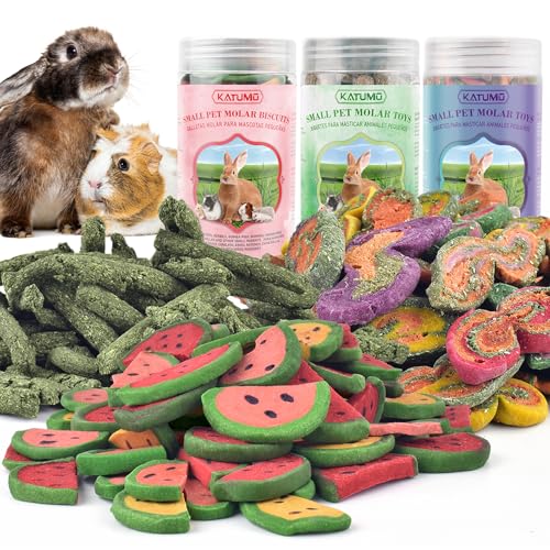 KATUMO 3PCS Rabbit Chew Treats - Mixed Natural Timothy Hay Pumpkin Carrot Beet Spinach Chew Toys for Rabbit Guinea Pig Hamster Bunny Chinchilla Gerbil Small Rodent Pets - size: 2.5"L x 4.7"W x 7.6"Th