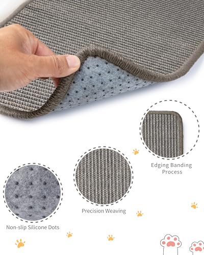 JanYoo 2pcs Bunny Scratch Pads Natural Sisal Rabbit Scratching Pad Bunny Scratcher Mat Resting Mats for Cages, Small Animal Claws and Teeth Care Bedding Accessories for Guinea Pig (15.7x11.8in, Grey) - color: 2-Grey