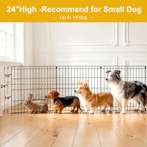 Puppy Playpen with Top Cover,Dog Pen Foldable Dog Fence 8 Panels 24 Inch | Dog Playpen with Door for Indoor Outdoor,Dog Exercise Fences for Small Medium Animals - size: 24''H