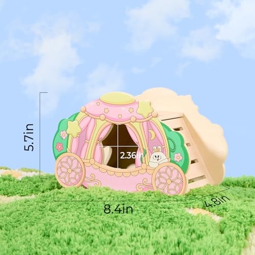 mini&moe Hamster Hideout & Rocker Toy – Hamster Hide with Side Climbing Ramp Small Animal Habitat Cage Accessories & Decor for Sugar Gliders, Dwarf Hamsters Chinchillas & Small Pets