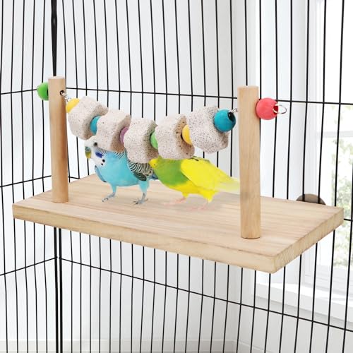 Hypeety Wooden Bird Perch Platform Pet Natural Chewing Toys Health Cage Accessories for Mouse, Chinchilla, Rat, Gerbil, Guinea-Pigs, Dwarf Hamster - color: Chewing Toy