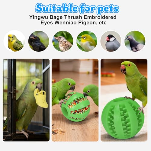 Bird Interactive Toys -1 Mini Ball & 5 Random Color Mini Shoes, Chewable Bird Cage Enrichment Toys for Parakeets Cockatiels Small Birds