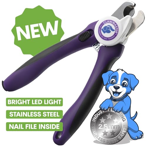LED Pet Nail Clippers – Illuminated Dog & Cat Claw Trimmer with 3.5mm Stainless Steel Blade, Safety Guard & Built-in Light for Safe, Easy Grooming