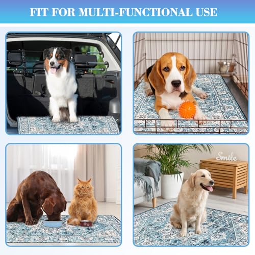 Ocean-Blue Non-Slip Dog Washable Pee Pad Extra Large 72" x 72", Reusable Pet Training Pad for Dogs, Cats, and Puppies - color: Ocean Blue, size: 72"x72" 1Pack