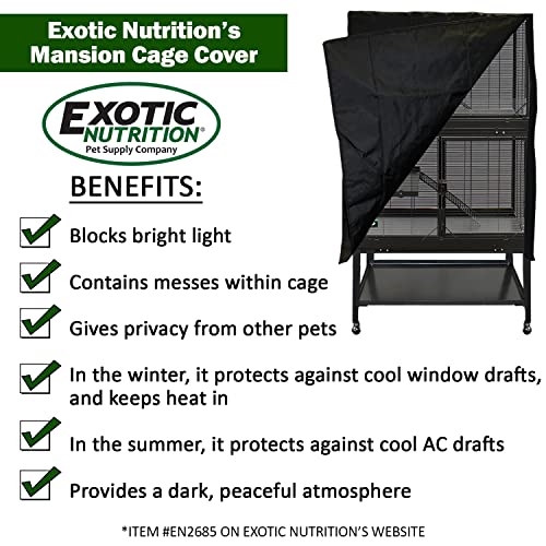 Durable All-Metal Mansion Cage for Chinchillas, Rats, Ferrets, Degus, Prairie Dogs (4-Level) - size: 32.0"L x 21.0"W x 58.0"H