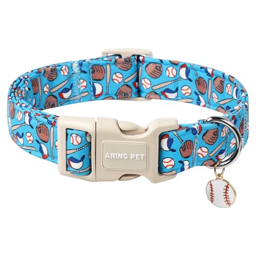 ARING PET Baseball Dog Collar, Cute Summer Blue Pet Collars with Quick Release Buckle for Puppy Small Medium Large Boy Girl Dogs-XS - color: Blue Baseball, size: X-Small