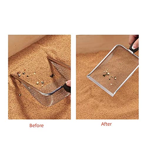 2PCS Reptile Sand Sifter Cat Litter Scoop Fine Mesh Metal Reptile Litter Cleaner Scooper for Sand Bedding Aquarium Terrarium Accessories