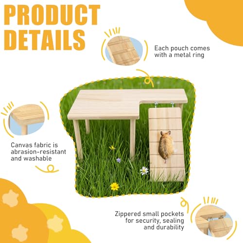 Wooden Hamster Platform with Legs, Guinea Pig Ramp with Platform | Wood Guinea Pig Hideout with Ladder for Small Animal, Hamster Climbing Toys, Pet Cage Accessories