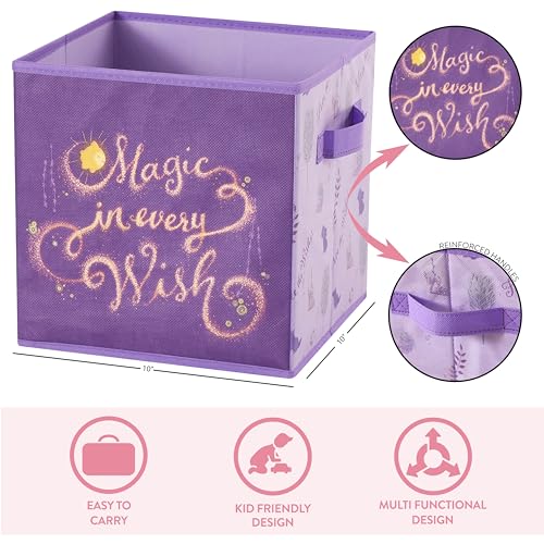 Disney Wish Set of Two Spacious Collapsible Storage Cubes, 10"x10" - color: Wish
