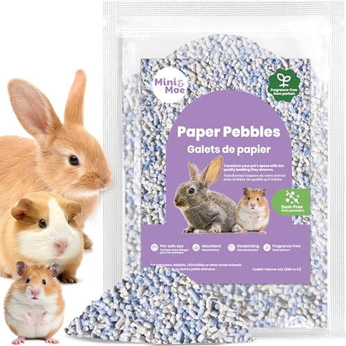 mini&moe Rabbit Bedding Guinea Pig Bedding Paper Pellet Bedding: Odor Control & Moisture Absorbent Natural Paper Pellet Bedding - for Small Animal Guinea Pigs, Rabbits,Hamsters Bedding 3.96lb - color: Blueberry, size: 3.96lbs