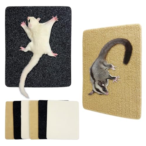 BNOSDM Sugar Glider Climbing Toys 2 Pack Nature Wood Rope Ladder Hanging Bridge Cage Accessories and 6 Piece Sugar Glider Toys Climbing Mats Cage Accessories Scratching Claws Sharpening Pads