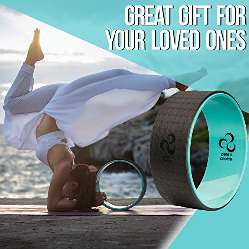 Yoga Wheel for Back Pain Relief - Beginners Guide & Strap Included | Comfortable Back Roller to Release Tension, Deepen Stretches & Boost Flexibility - Improve Posture at Home