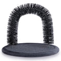 Hollypet Cat Self Back Grooming Hair Cleaner Scratcher Toy Cat Arch Brush | Cat Self Grooming Massager and Scratcher Toy Cat Arch Brush for Back Grooming, Hair Cleaner Pads - color: Dark Gray
