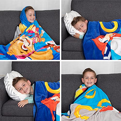 Franco Kids Bedding Super Soft Plush Micro Raschel Blanket, 62 in x 90 in, Sonic The Hedgehog - color: Sonic the Hedgehog, size: 62 in x 90 in