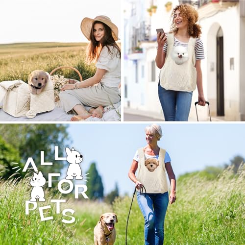 JourCraf Pet Carrier Backpack, Adjustable Pet Front Cat Dog Carrier Backpack Travel Bag for Small Medium Dogs Cats and Rabbits, Safety Strap with Removable Bottom Plate for Camping Hiking Traveling - color: Off white