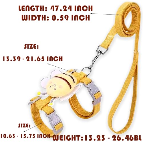 Cat Harness and Leash Set, Cat Harness Escape Proof, Rabbit Harness and Leash Set, Costumes for Cats and Bunny (A, Large) - color: A, size: Large
