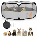 Small Animal Playpen with Mesh Cover & Waterproof Bottom Cat Tent Chicken Brooder Rabbit Guinea Pig Cage Playpen for Small Animals Indoor Outdoor Use - color: Silver Gray