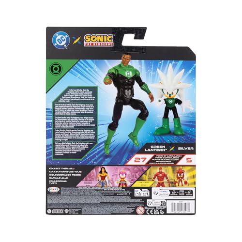 DC X Sonic the Hedgehog Silver as Green Lantern & Green Lantern 2.5/5-inch Figures Multipack - style: 5" Green Lantern with 2.5" Silver Green Lantern
