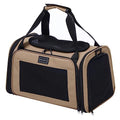 PETSFIT Pet Carrier for Cat, Small Dogs, Khaki - color: Khaki, size: Medium
