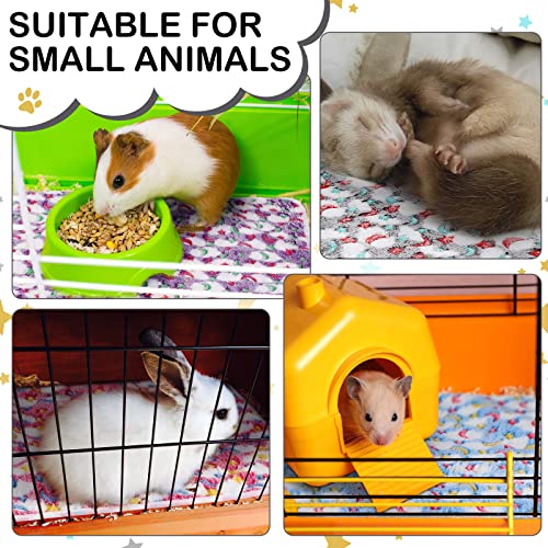 Reginary 4 Pcs Waterproof Guinea Pig Blankets Washable Small Animal Fleece Bedding Absorbent Guinea Pig Cage Liners Reusable Training Pee Pad Pet Sleep Mat for Hamster(Moon Star Pattern,24 x 47 Inch) - size: 24 x 47 Inch
