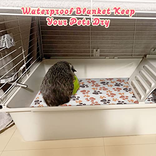 YUEPET Guinea Pig Blankets 3 Pack, Waterproof-Backed Fleece Liners, S | Guinea Pig Fleece Cage Liners, Waterproof Backing, Washable mats, Soft Fleece Surface, 23 x 16 in - color: White+pink+coffee, size: S-23"×16"