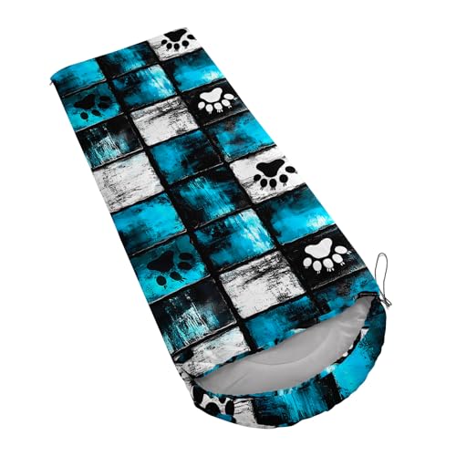 QOOMO Camping Sleeping Bags,3 Season Warm & Cool Weather,Lightweight,Waterproof Sleeping Bags for Adults & Kids,Traveling,and Outdoors,Camping Gear Equipment - color: paw print