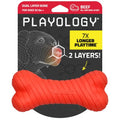 Playology Dual Layer Bone Dog Chew Toy - Jumbo, Beef Scent | Rubber Construction, All Natural Scent, Heavy Duty Design - size: Jumbo, style: Beef