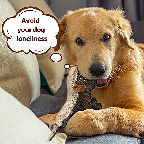 IOKHEIRA Dog Plush Toys for Aggressive Chewers, Indestructible Dog Squeaky Toys with Crinkle Paper, Durable Teething Chew Toys for Medium and Large Breed (Grey) - color: Grey