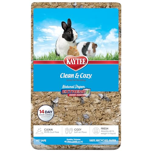 Kaytee Clean & Cozy Natural Paper with Extreme Odor Control Bedding, Made with 100% Recycled Paper - size: 40 Liter