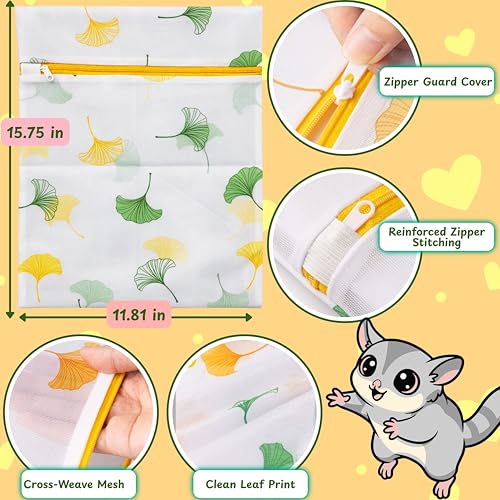 Sugar Glider Hanging Climbing Enrichment Toy, Colorful Hanging Climbing Exercise Toys and Laundry Bag, Swing Rope Enrichment, Sugar Glider Cage Accessories for Ferret Hamster Squirrel (Laundry Bag)