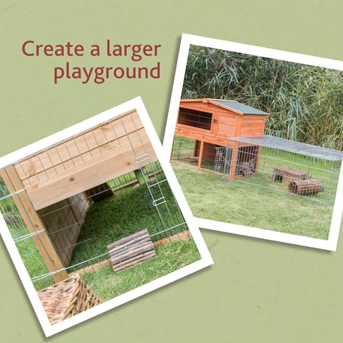 TRIXIE Rabbit Cage - 55 cu. ft., Outdoor Pen Extends Rabbit Hutch and Chicken Coops, Ideal for Small Animals, Bunny, Guinea Pigs, Chickens - size: 55 cu. ft.
