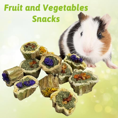 BNOSDM Hamster Chew Treats Chinchilla Natural Petal Snacks Rabbit Papaya Toys for Teeth for Guinea Pigs Syrian Dwarf Hamsters Gerbils Mice, (10.58oz/300g),3×1PCS - color: Natural Petal - 3 Pack