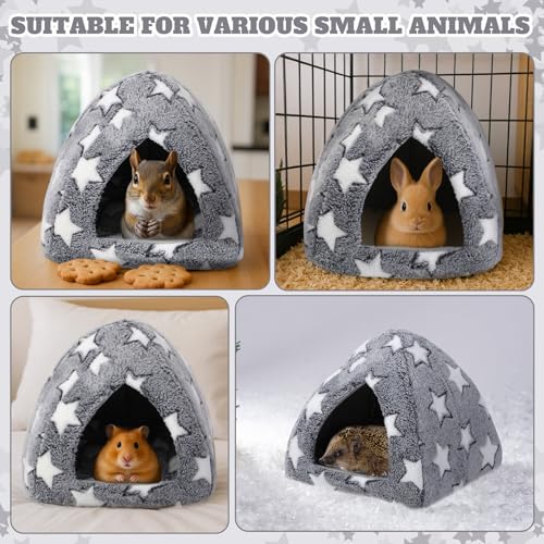 Guinea Pig Hideout Bed Self Warming Pet Mat Cozy Chinchilla Rabbit House Cave Accessories for Bunny Small Animal Hideout Bed with Star Pattern Hedgehog Ferret Soft Guinea Pig House - size: 10 x 10 Inch