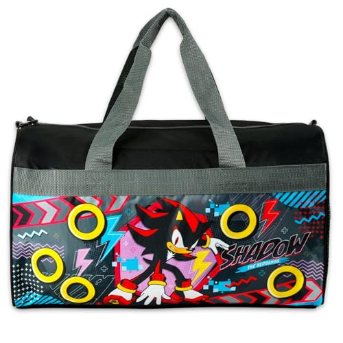 Shadow the Hedgehog Duffle Bag Set for Kids - Bundle with Luggage Carry On Suitcase Bag, Stickers, Water Bottle, and More | Shadow the Hedgehog Travel Activity Set