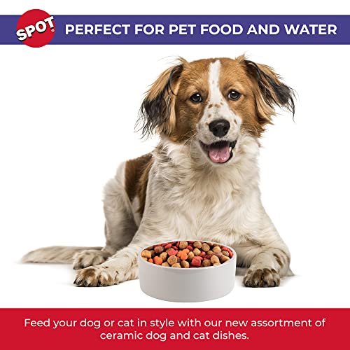 SPOT Ceramic Stoneware- Pet Bowl for Medium and Large Dogs, Classic Heavy Duty Non-Slip Ceramic Bowl for Food and Water - 7.5in Diameter - size: 7.5"