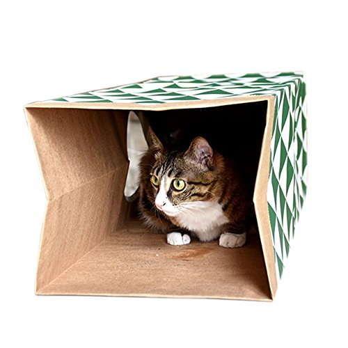 Cat Paper Bag Tunnel Toy Collapsible Tunnel for Rabbits, Kittens, Ferrets, Pet Paper House