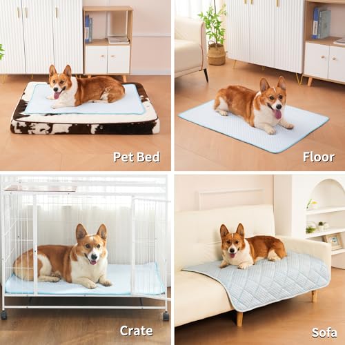 Cooling Mat for Large Dogs, 44"x 32" Thick & Durable Dog Cooling Mat, Q-MAX>0.45, Double-Sided Cooling Pet Pad, Portable & Washable Dog Cooling Mat for Crate, Couch & Car - size: X-Large - 44 x 32 Inch