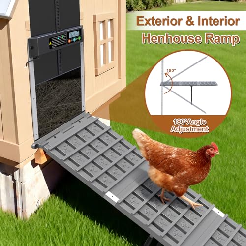 NIUXX Chicken Coop Ramp: Length Adjustable Waterproof & Non-Slip Ladder | Easy to Clean - Suitable for Poultry with Limited Mobility or Flightless Chickens