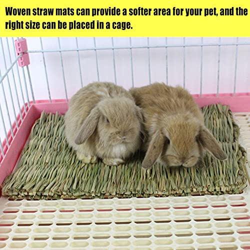 Hamiledyi Bunny Grass Mat Natural Woven Hamster Grass Bed Nest 22 PCS Small Animal Handmade Bedding Hay Mat Chewing Play Toy for Guinea Pig Chinchilla Rabbit Squirrel Hedgehog