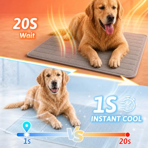 Cooling Mat for Dogs, Gel Dog Instant Cooling Mat Pet Pad for Cats | Dog Cooling Mat, 3.0 Gel Instant Self-Cool Pad for Pet Waterproof Large Dog Mat for Beds,Kennels,Crates - size: 35.4" x 23.6"