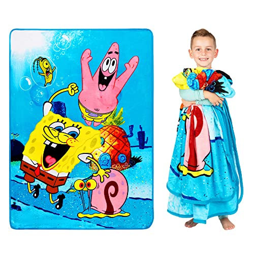 Franco Kids Bedding Super Soft Plush Micro Raschel Blanket, 62 in x 90 in, Spongebob Squarepants, Multicolour, Prints May Vary - color: Spongebob Squarepants, size: 62 in x 90 in