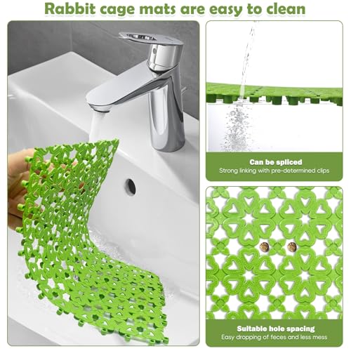 kathson 6PCS Rabbit Cage Mat Floor Bunny Foot Resting Pads Plastic Cage Mat for Pet Cats Dogs Hamster Rat Chinchilla Guinea Pig and Other Small Animals - size: 6 PCS
