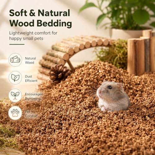 Natural Large Cork Hamster Bedding, Soft Digging Substrate for Small Animals | Natural cork bedding creates a soft digging habitat for hamsters, gerbils, mice and other small animals - size: Large