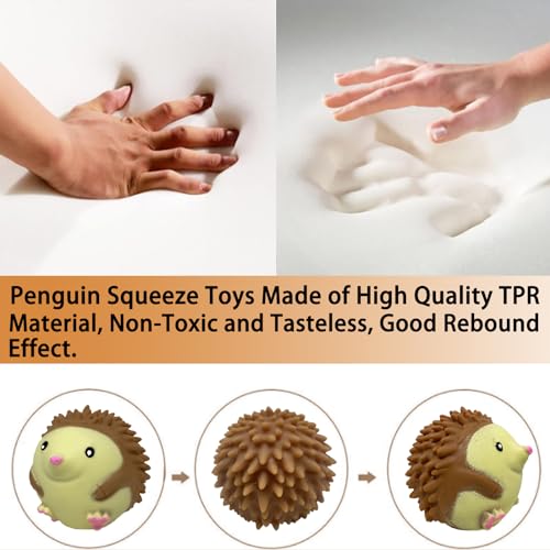 Hedgehog Squishy Stress Balls for Kids and Adults, Stretchy Stress Relief Ball Squeeze Toys, Soft Dough Balls, Squeeze Ball Squishy Toys for Party Favors Birthday Gifts, Easter Basket Stuffers - style: Hedgehog