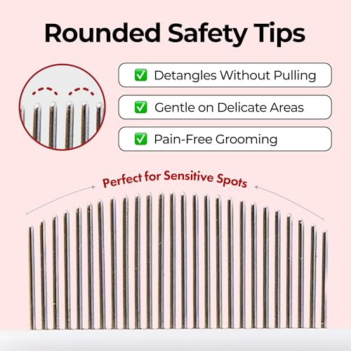Facial Grooming Comb | Dog Eye Combs, Stress-free Eye Gunk Remover for Dogs & Cats, Pet Facial Brush, Cat Grooming Kit - size: 1ea