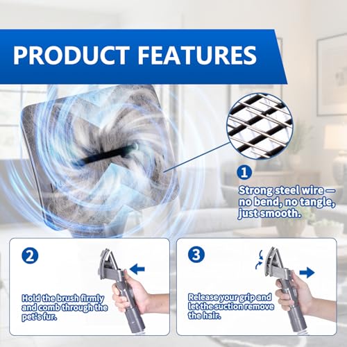 Pet Grooming Kit Compatible with Dyson V7 V8 V10 V11 V15 Vacuum Cleaner | Flexible Extension Hose Mattress Tool Stiff Brush Soft Bristle and Flexible Crevice Tool for Home Cleaning - color: Pet Grooming Kit Suitable for Small Breed Dogs or Cat