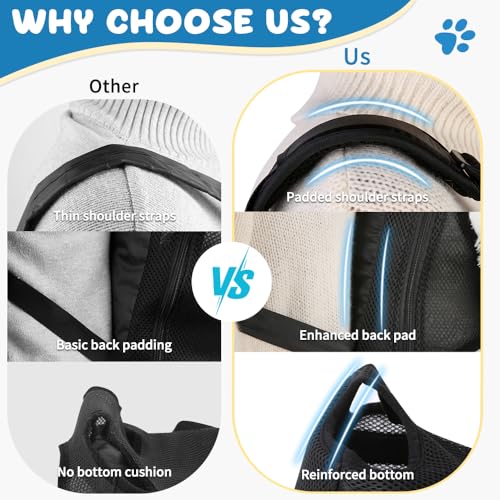 Mosago Dog Backpack Carrier with Thick Padded Bottom Support, 4–7 lbs | Legs-Out Chest Carrier for Small Dogs, Adjustable Pet Front Carrier, Easy Fit for Walking, Hiking, Camping, and Traveling - size: M