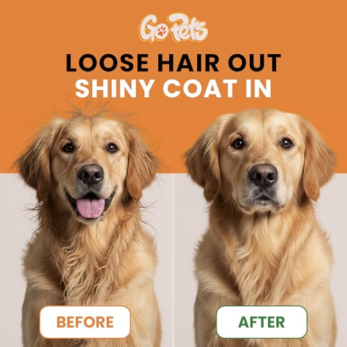 GoPets Double-Sided Pin & Bristle Brush, Grooming Tool for Dogs & Cats | Detangling, Shedding Control, Slicker Brush for Long-Haired Pets, Fur Removal for Healthy Coat, Ergonomic Handle - style: Double-Sided Pin & Bristle Brush