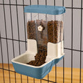 Hanging Automatic Food Dispenser, 27oz Large Capacity Hanging Pet Cage Feeder for Rabbit Bird Chinchilla Hedgehog Guinea Pig Ferret Kitty Puppy (Blue) - color: Blue