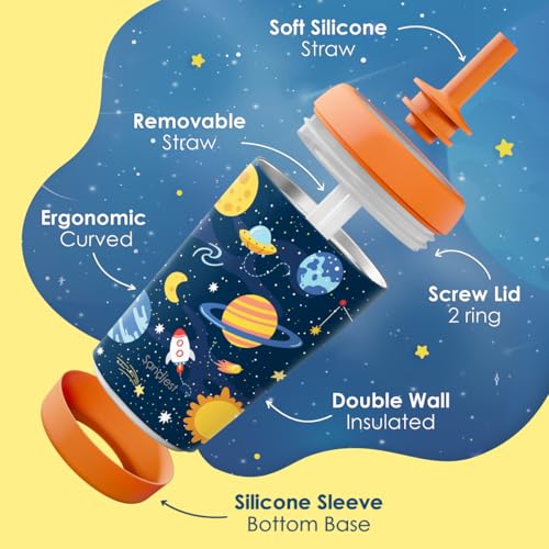 SANDJEST Outer Space Insulated Sippy Tumbler 12 Oz, Gift for Birthday, Christmas & Back to School - color: Outer Space 2